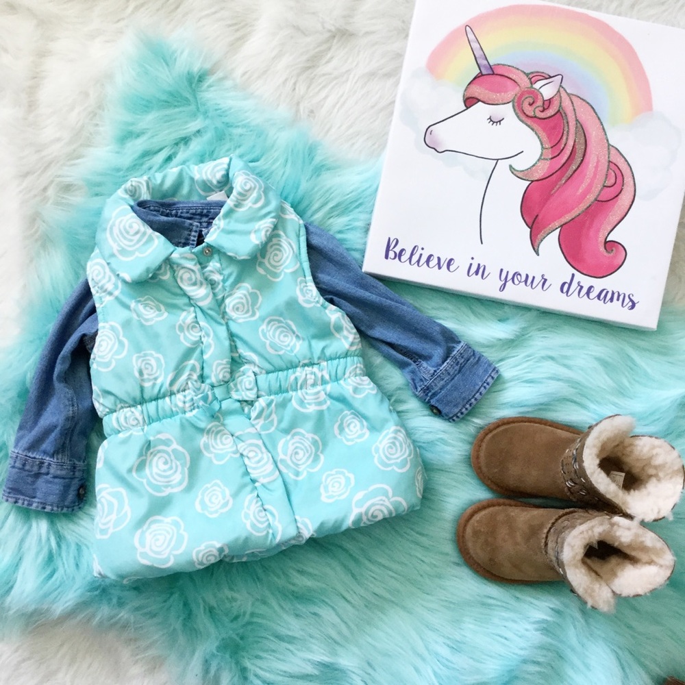 Blue fluffy vest